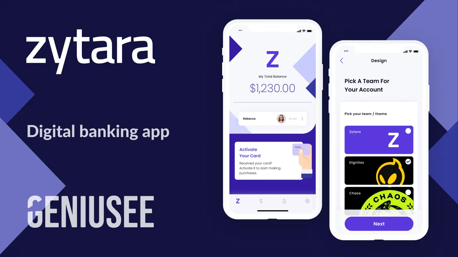 Zytara Digital Banking App Development Geniusee